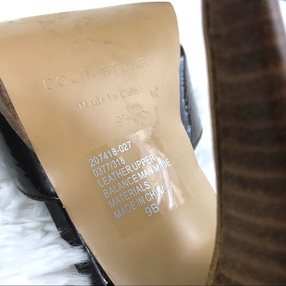Colin Stuart Brown Patent Sandal Heels Size 9 B - Picture 4 of 5